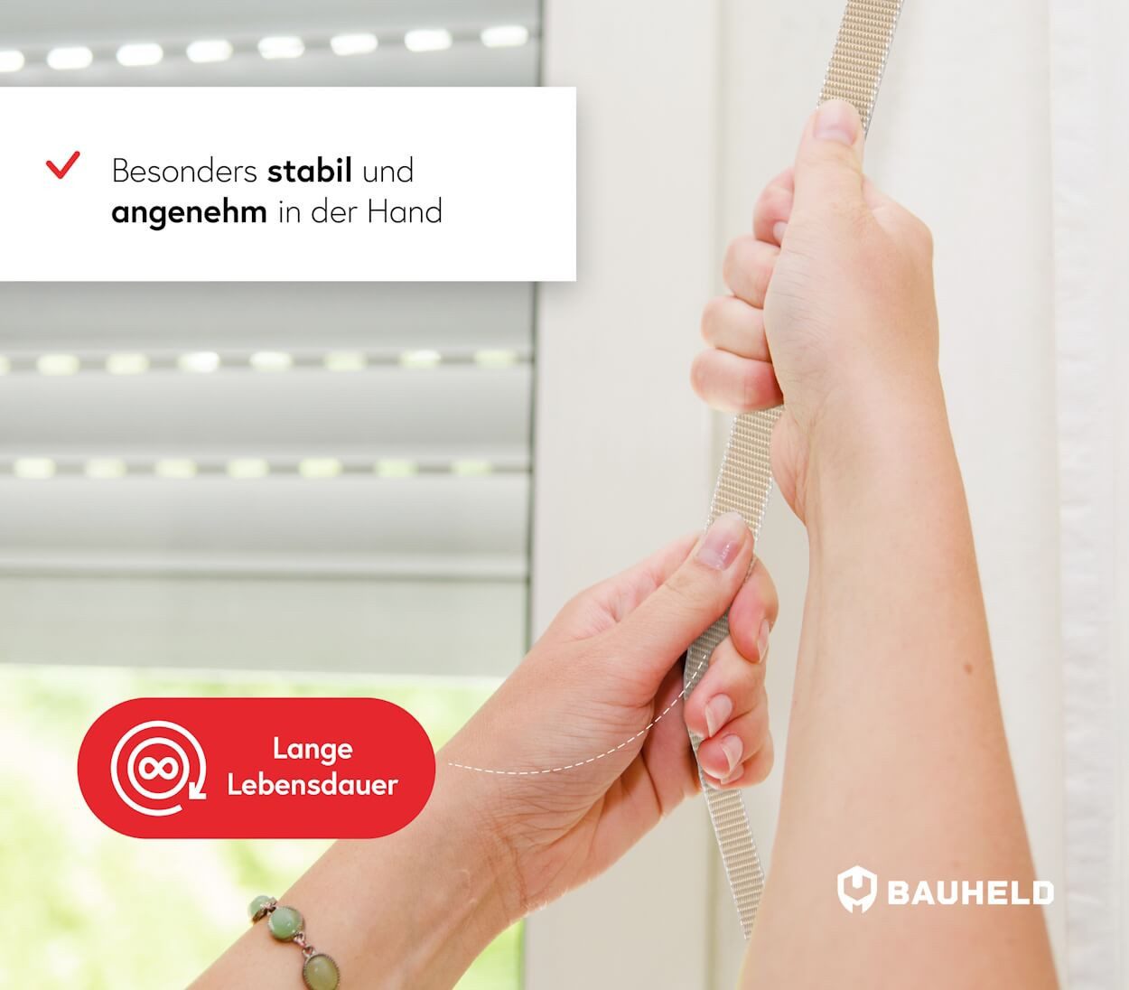 BAUHELD Rollladengurt 6m (14mm 20mm 23mm, [Made in Germany] Rolladengurt an Fenster & Türen geeignet), Gurtband für Rolladen Gurtwickler, Abdeckplatte, Abdeckung