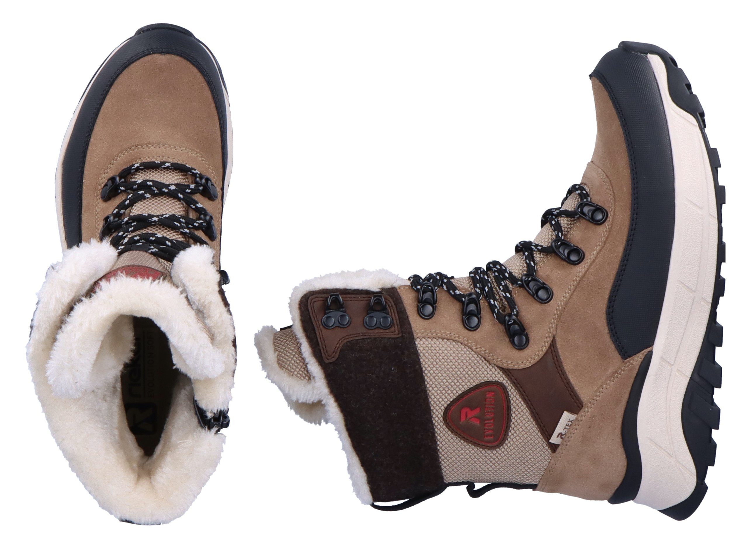 Rieker EVOLUTION Winterboots mit Ausstattung taupe-schwarz-kombiniert TEX