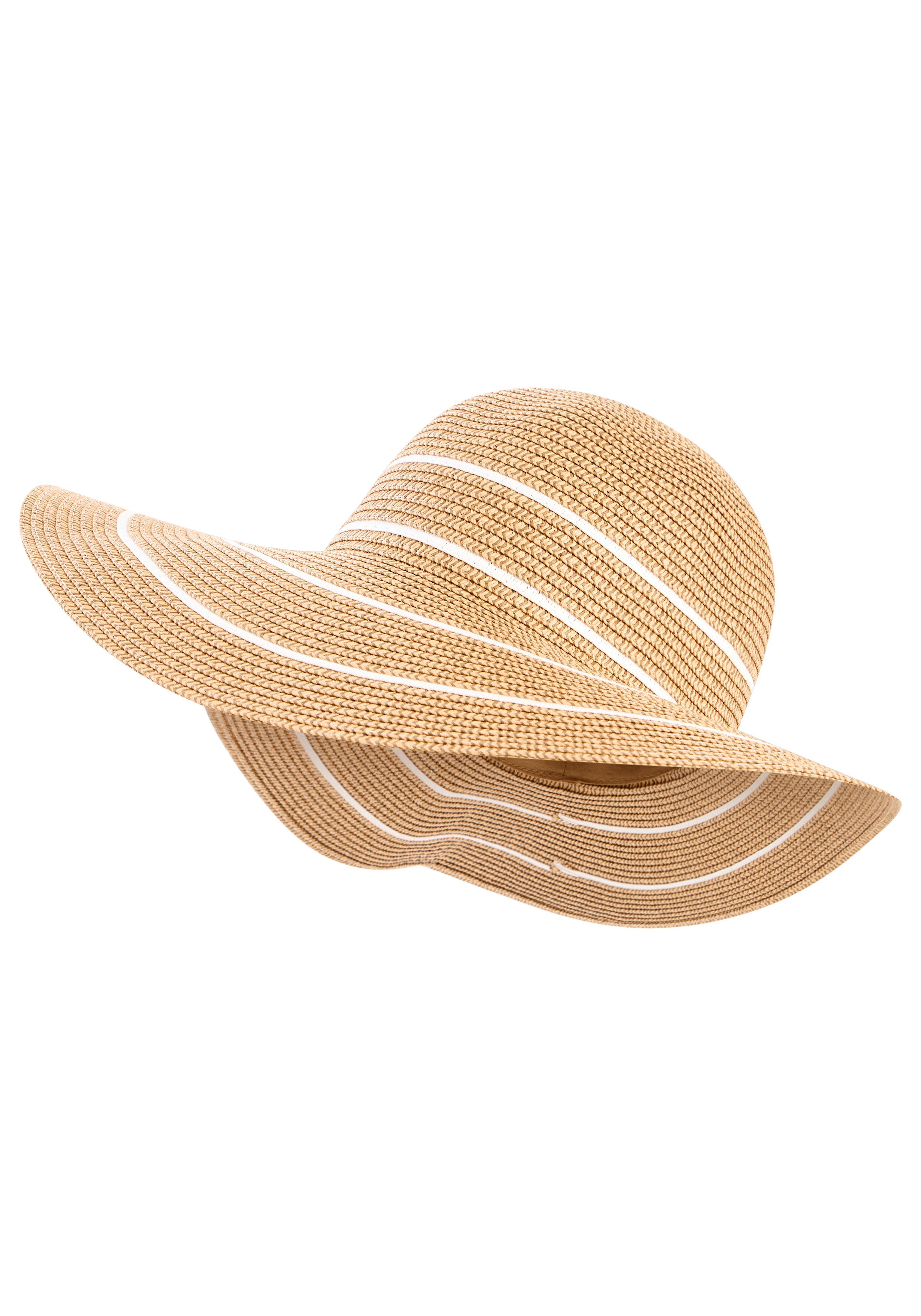 Laura Scott Sonnenhut mit Konstraststreifen, kautsch- & falsbar - NEW