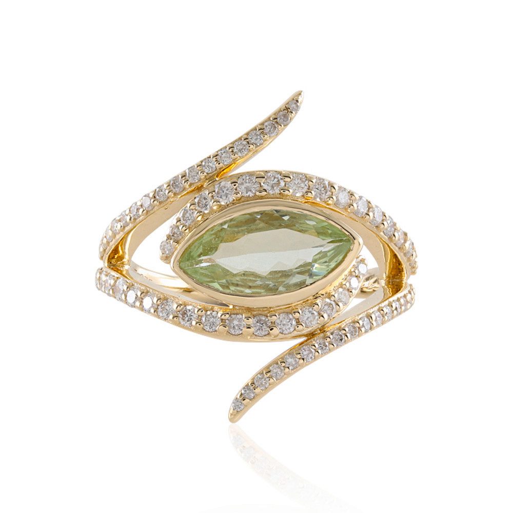 Cavill Diamantring Cavill Goldring 1,188 ct Grossular, 68 Diamanten, 9 Karat Gelbgold (1-tlg)