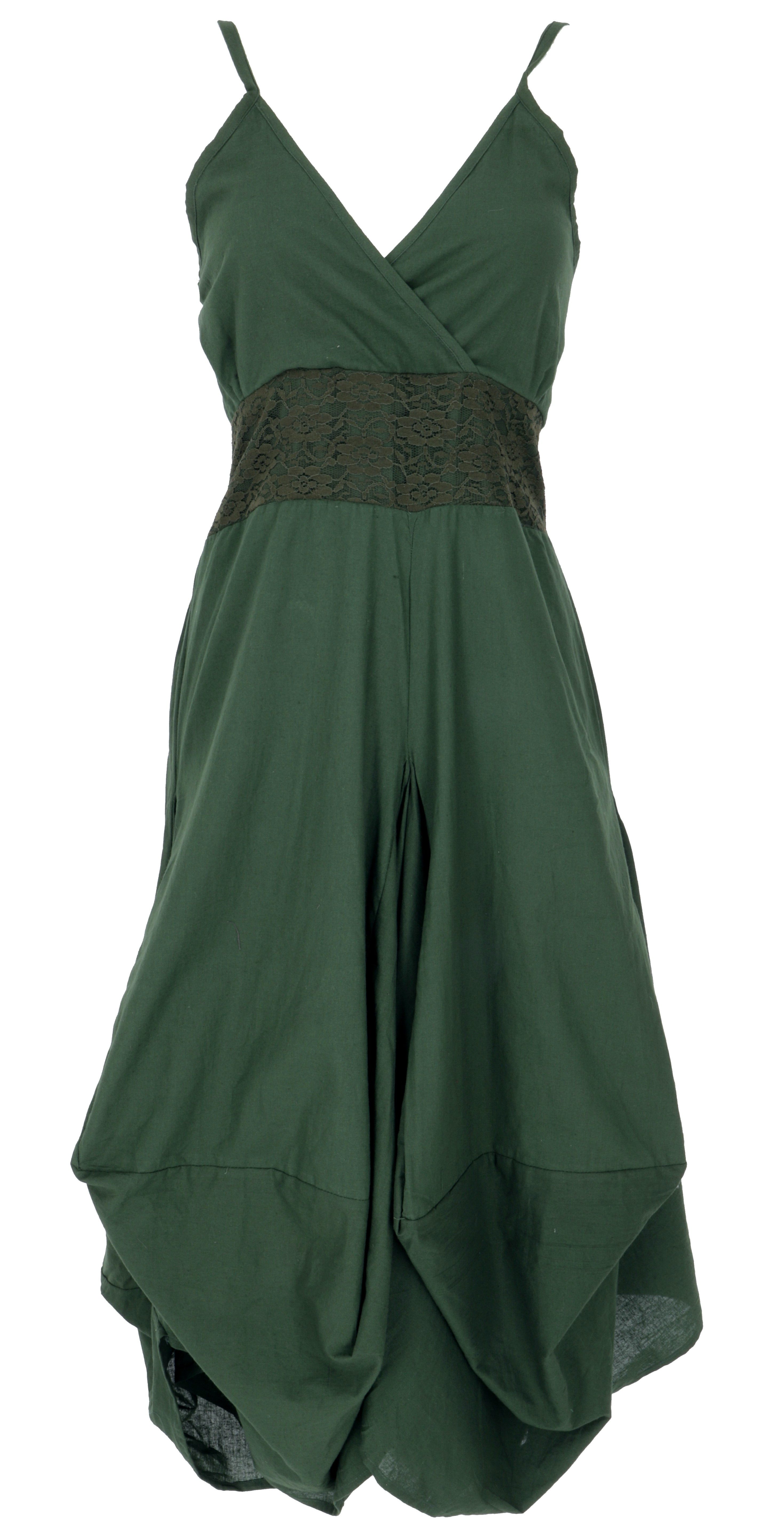 Midikleid Langes Sommerkleid Hippie chic - olive/dunkle..