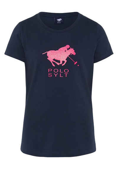 Polo Sylt Print-Shirt mit glitzerndem Labelprint