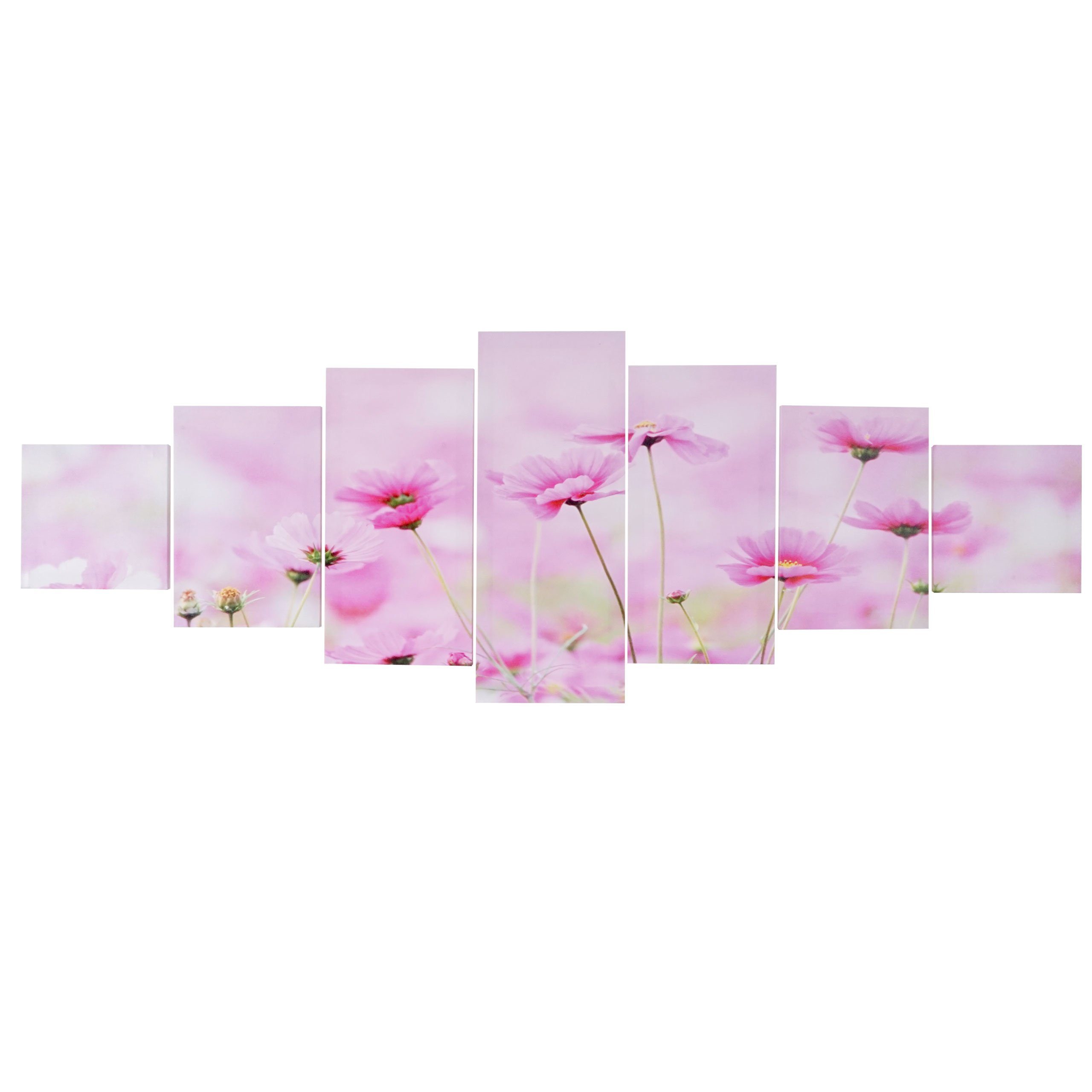 MCW Leinwandbild Leinwandbild H375 XL, Blumen (7 St), Bildabstand individuell gestaltbar, Kräftige Farben, Modernes Design