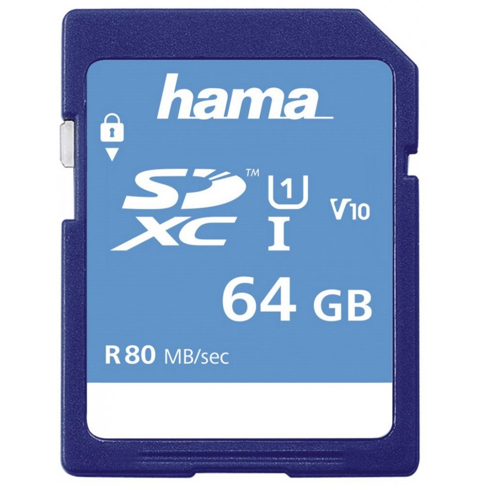 Hama Speicherkartenleser 00213110 sdxc (64gb) class 10 speicherkarte, UHS-I Schnittstelle für schnelle Datenübertragung