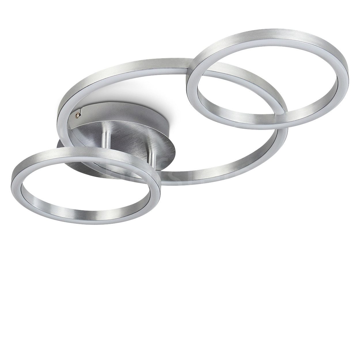 hofstein Deckenleuchte »Ferrandina« Deckenlampe aus Metall/Kunststoff in Nickel-matt/Weiß, 3000 Kelvin, verstellbare Leuchte mit 3 Lichtringen, 24 Watt, 1250 Lumen