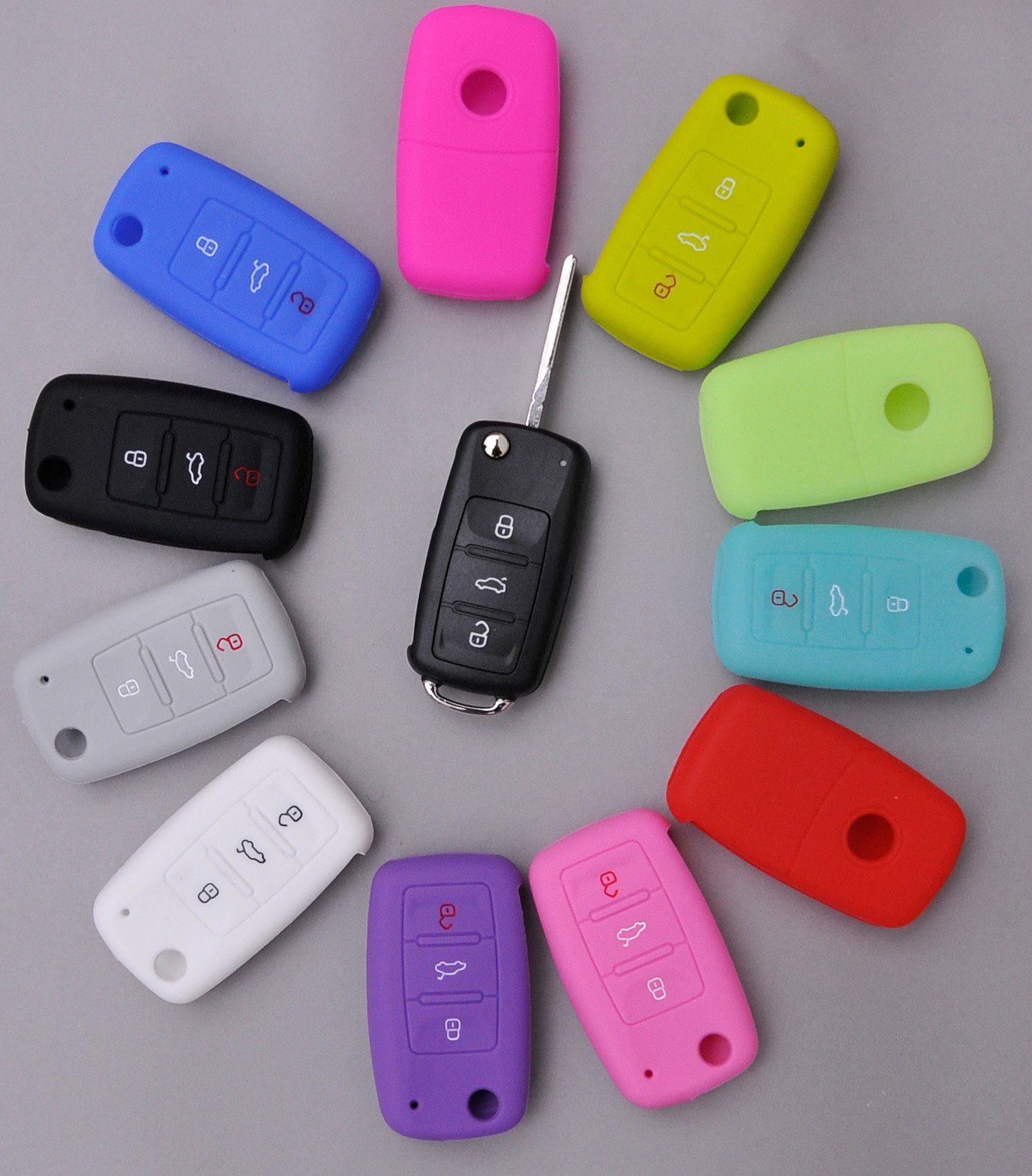 mt-key Schlüsseltasche Autoschlüssel Softcase Silikon Schutzhülle Lila, VW günstig online kaufen