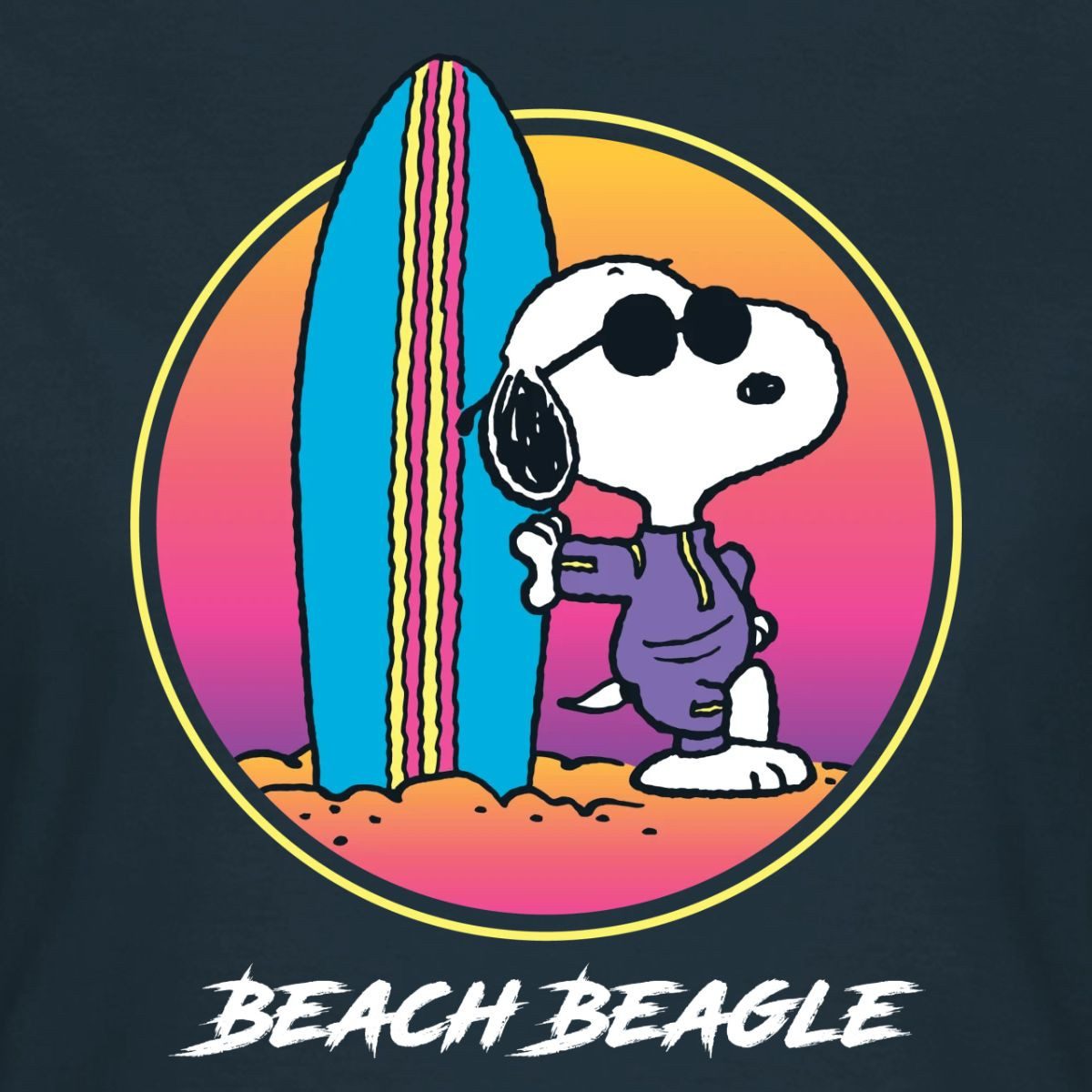 Spreadshirt T-Shirt Peanuts Snoopy Cool Surfen Strand Urlaub Frauen T-Shirt (1-tlg) Slim Fit, fällt klein aus