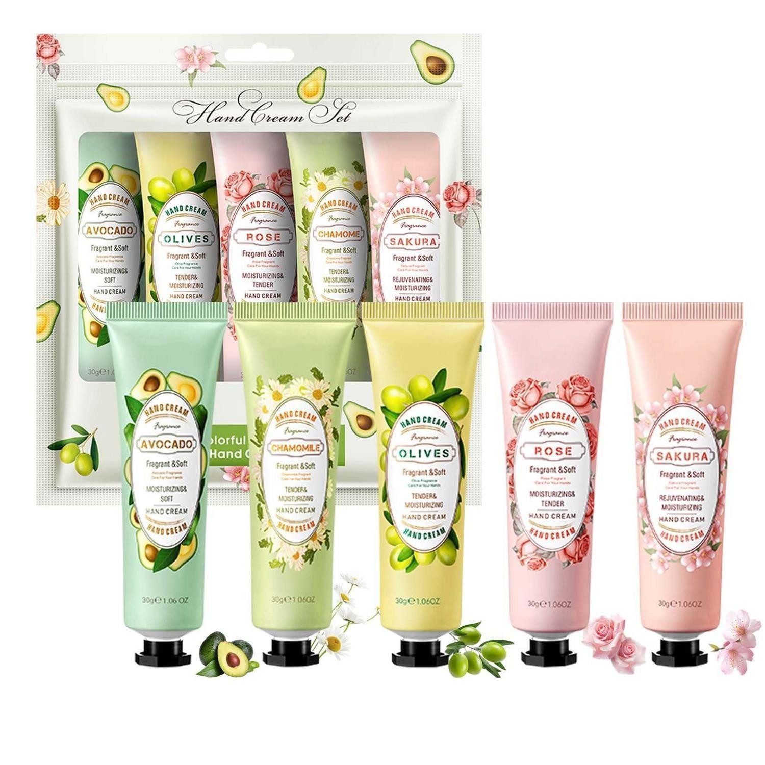 LuxusKollektion Handcreme Handcreme Set 5er Mini Blumen Frucht