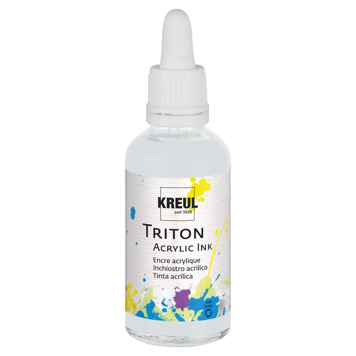 C. KREUL Acrylfarbe KREUL Acryltinte TRITON silber 50ml Pipettenflasche