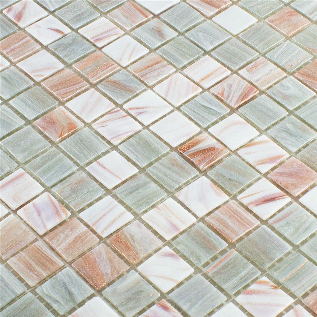 Mosafil Mosaikfliesen Glasmosaik Fliesen Goldensilk Hellbeige, Glas 32.700x30.500, gold-beige-hellbeige, Verlegefertig auf ein Netz geklebt - Frostsicher - Wasserfest