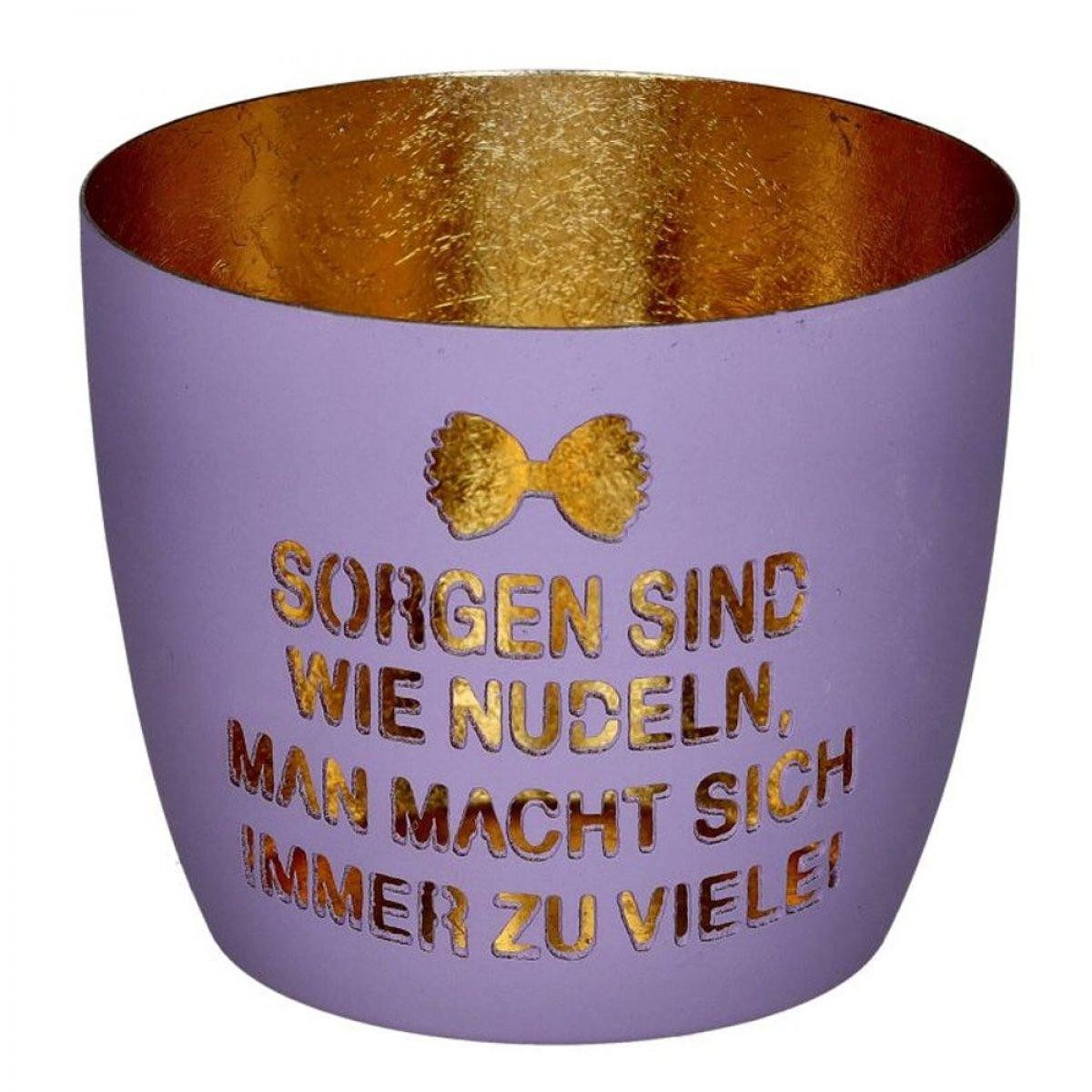 Giftcompany Kerzenhalter Windlicht Madras Nudeln Lila Gold