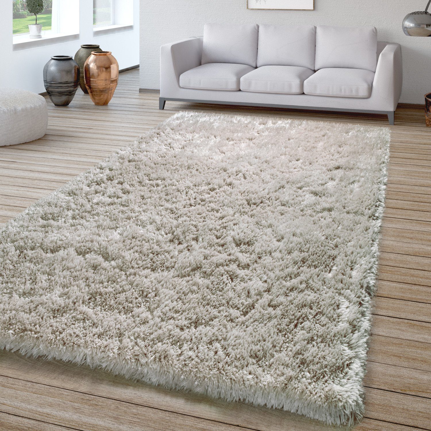 Hochflor-Teppich Wohnzimmer Hochflor Teppich Shaggy Sehr Soft, TT Home,  rechteckig, Höhe: 64 mm