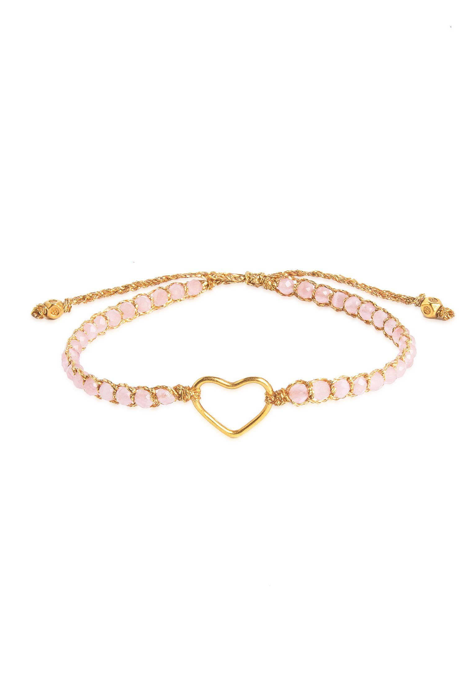 SAMAPURA Armband Rosa Turmalin-Mosambik-Herz-Armband, Gold Faden (kein Set, günstig online kaufen