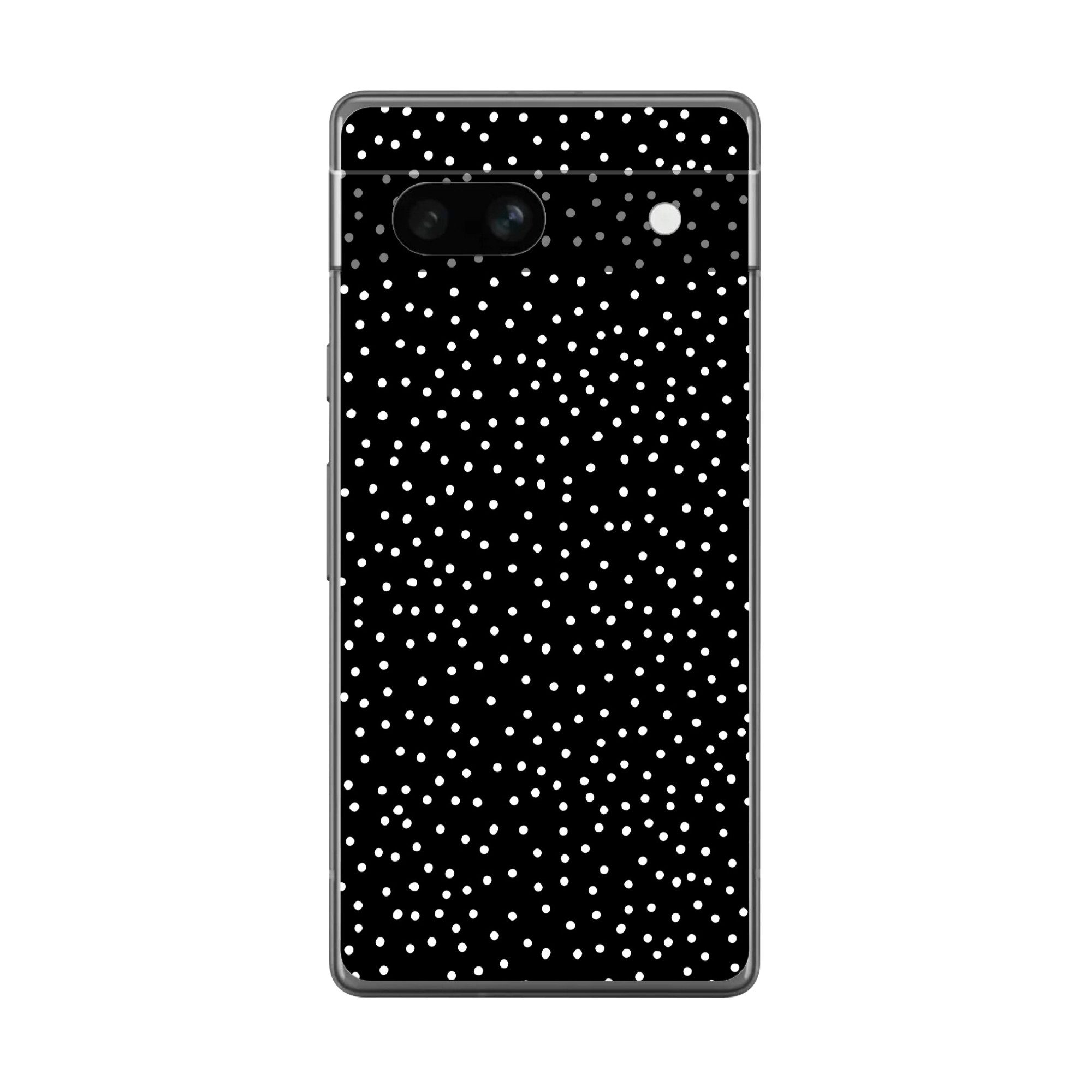 MuchoWow Handyhülle für Google Pixel 7a Polka dots - Schwarz - Weiß, Handy Case, Silikon, Bumper Case Dünn