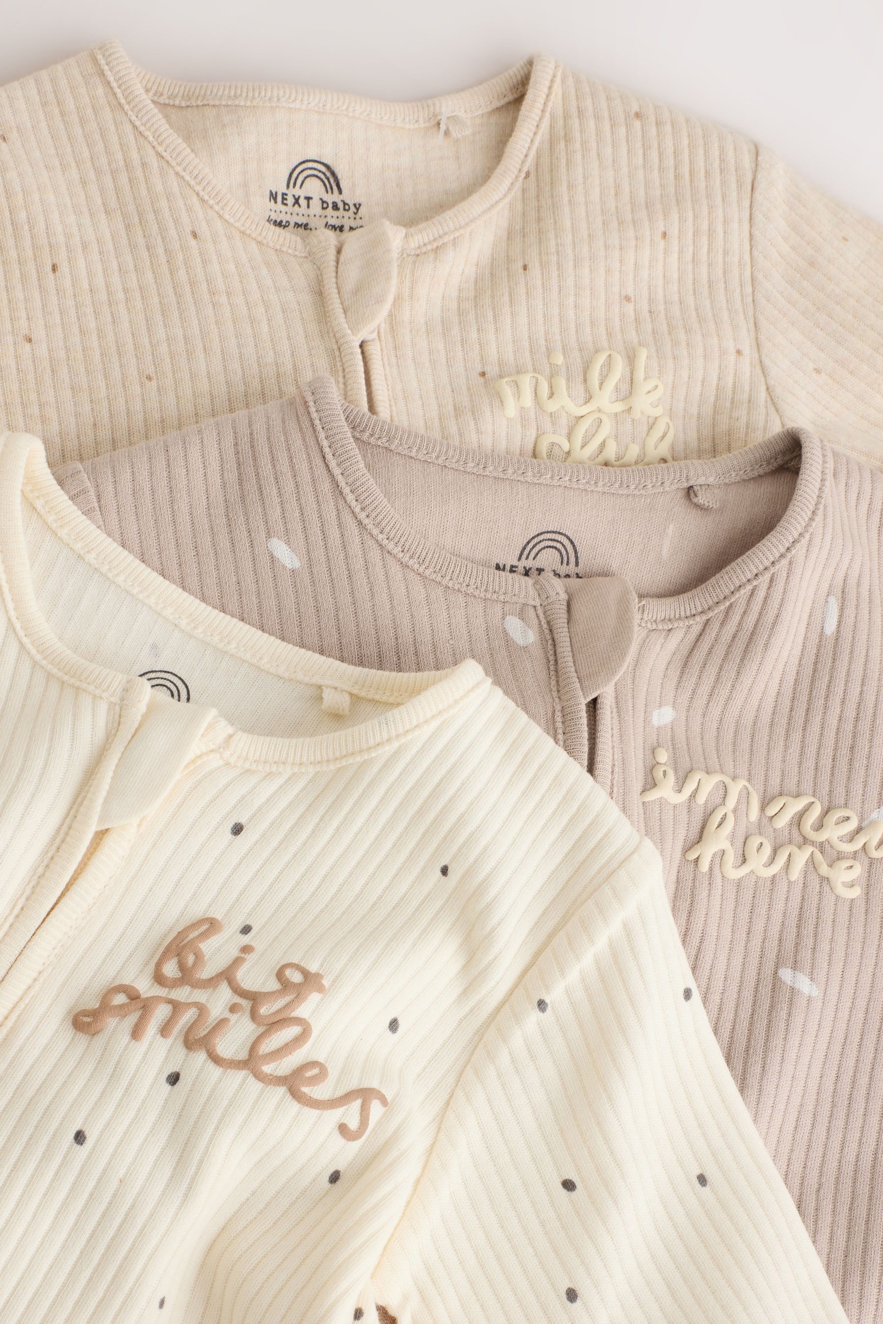 Next Schlafoverall Babyschlafanzüge mit Zweiwege-RV, 3er-Pack (3-tlg) – Bild 2 von 5