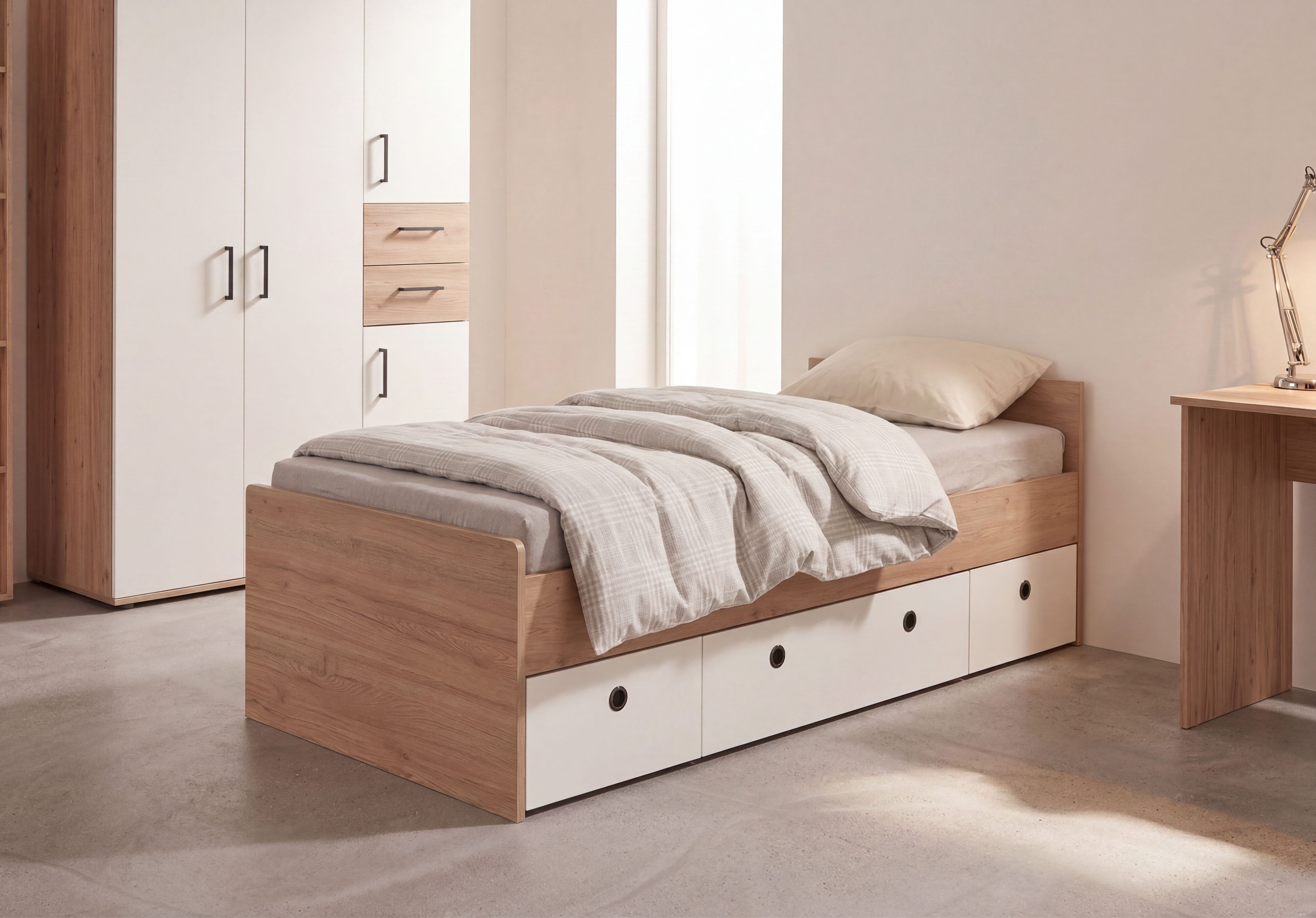 arthur berndt Stauraumbett Jugendbett »Bente« (1-tlg), Jugendbett inkl. Rollkästen
