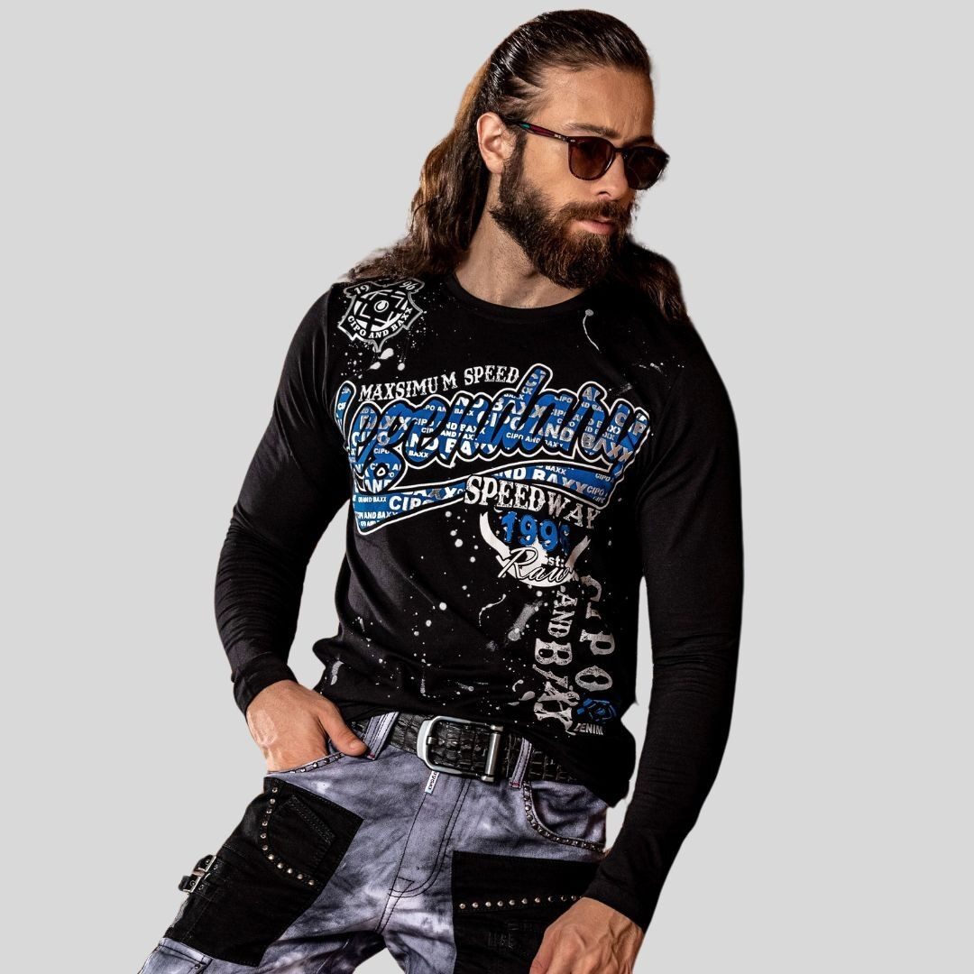 Cipo & Baxx T-Shirt Sweatshirts mit coolem Effekt-Print