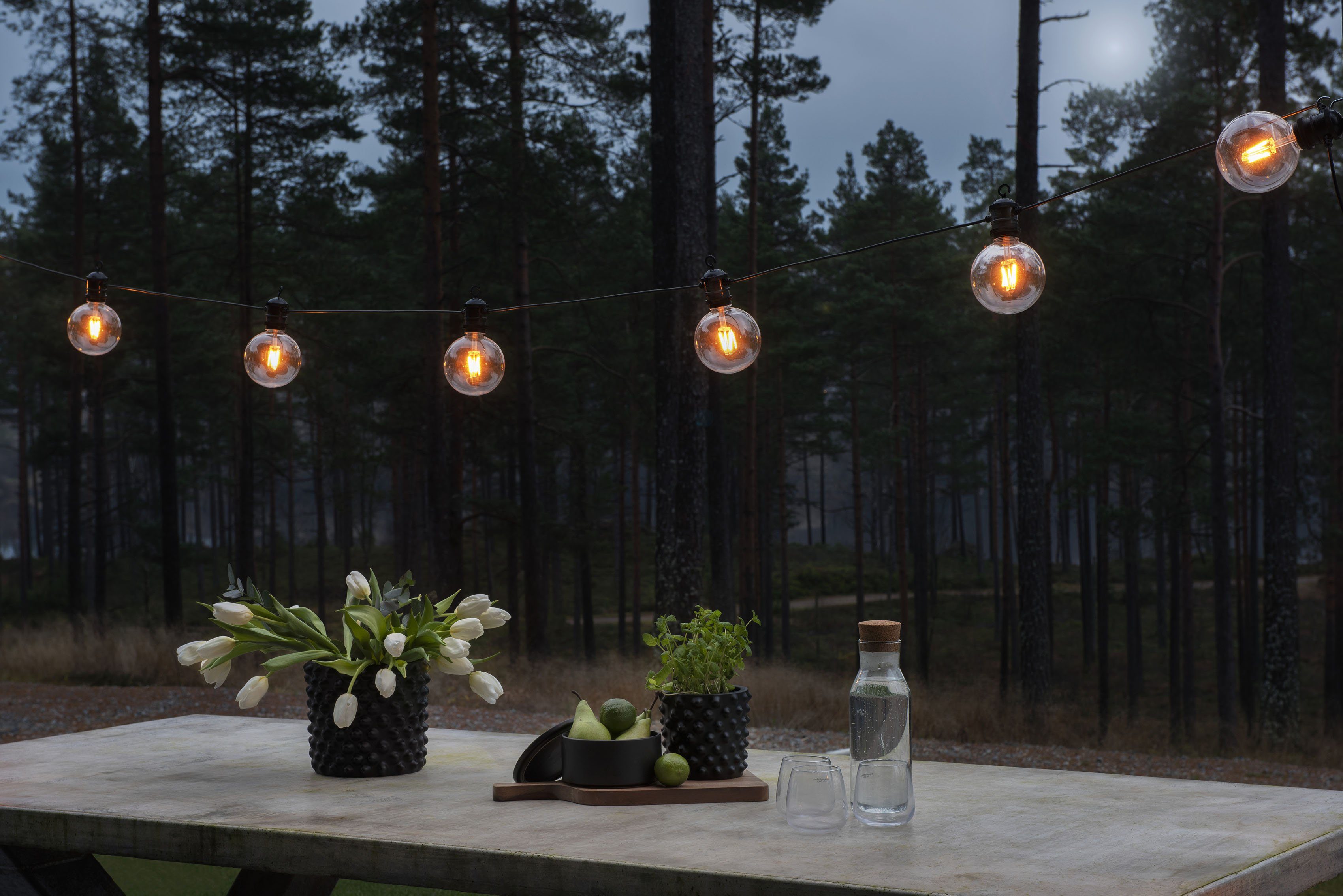 Erweiterung, retro LED-Lichterkette, LED globe Biergartenketten 10-flammig, System Design KONSTSMIDE