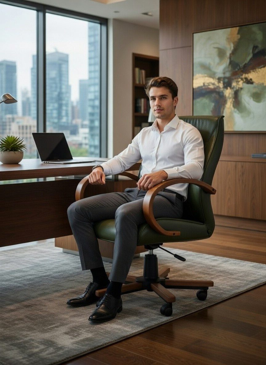 Xlmoebel Bürostuhl Moderner ergonomischer Bürostuhl in Grün für Homeoffice und Büro, Made in Europa