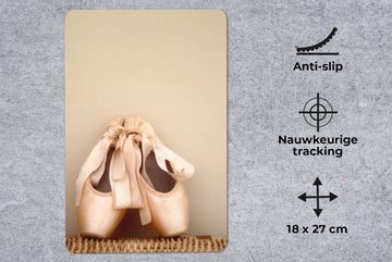 MuchoWow Mauspad Lachsrosa Ballettschuhe (1-St), Gaming, Mousepad, Büro, 18x27 cm, Mausunterlage