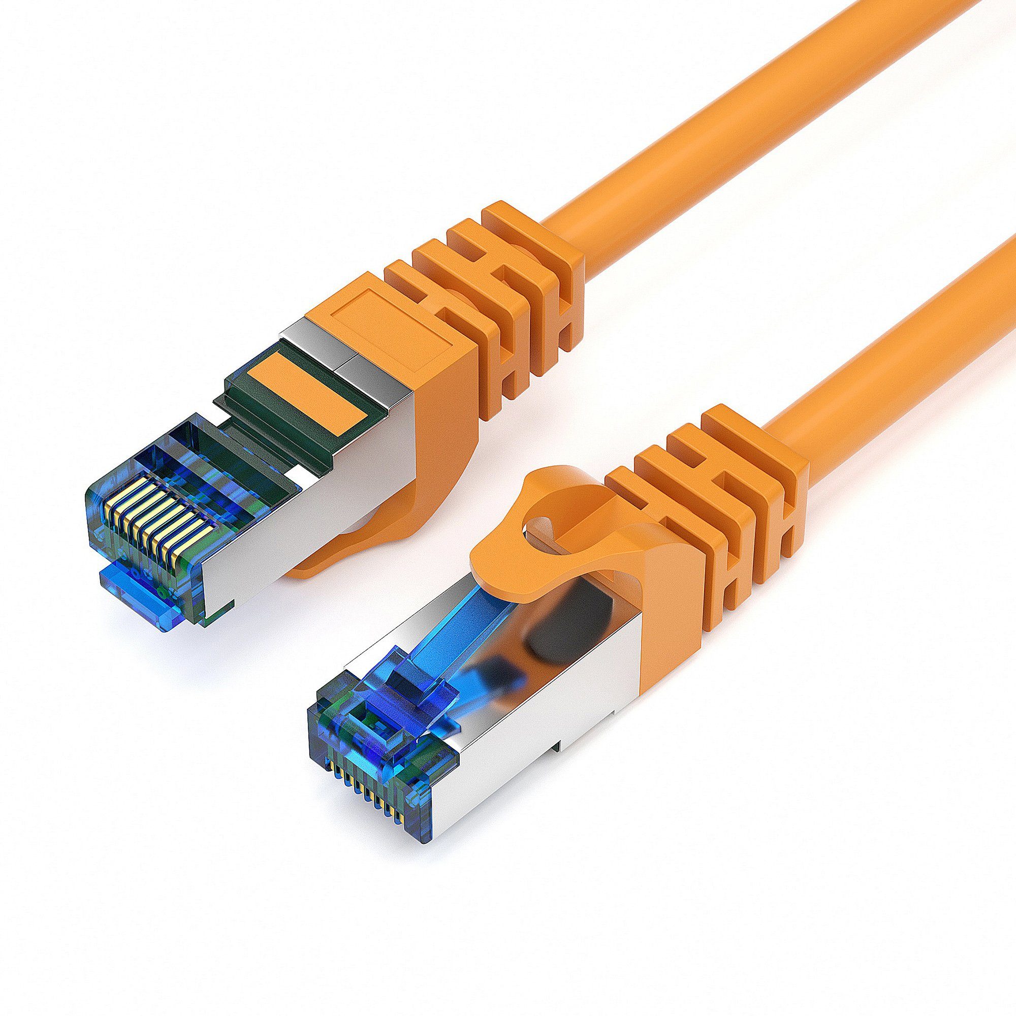 JAMEGA CAT 7 Patchkabel Ethernet RJ45 Netzwerkkabel Rohkabel LAN Kabel LAN-Kabel, CAT.7, RJ-45 Stecker (Ethernet) (200 cm)