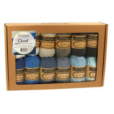 Scheepjes Softfun Colour Pack 12x20g Wollpaket Baumwollmischgarn Set Häkelwolle, (Wollset Strickgarn Handstrickgarn, Wolle Paket Strickwolle)