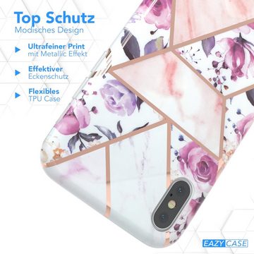EAZY CASE Handyhülle IMD Motiv Cover für Apple iPhone X / iPhone XS 5,8 Zoll, Silikonhülle stoßfest Silicon Back Cover Motivhülle Tasche Rosé Gold