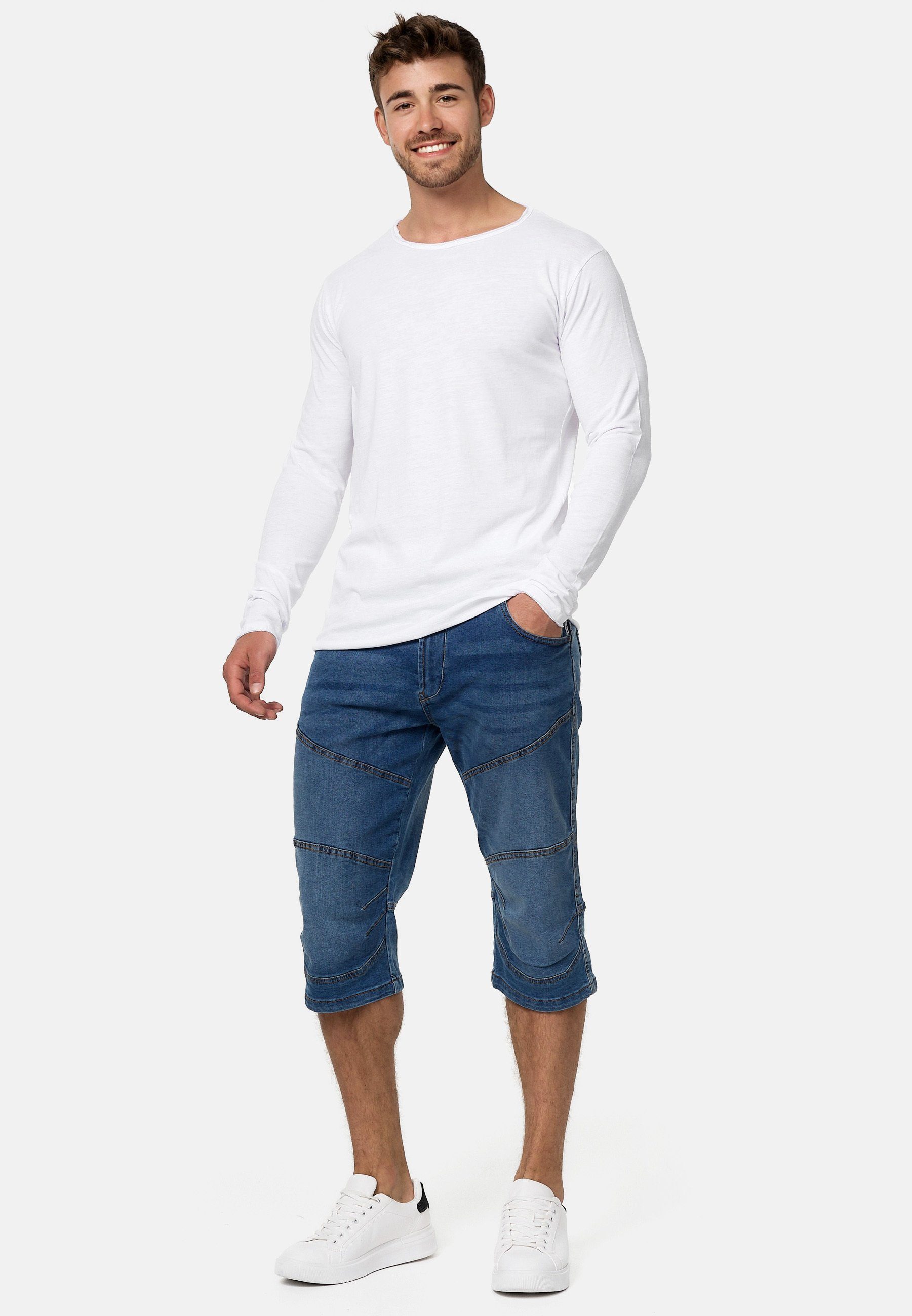 Indicode 3/4-Jeans Herren Fortune Herrenshorts Jeansshorts Shorts 3/4 Jeansshorts mit 5 Taschen