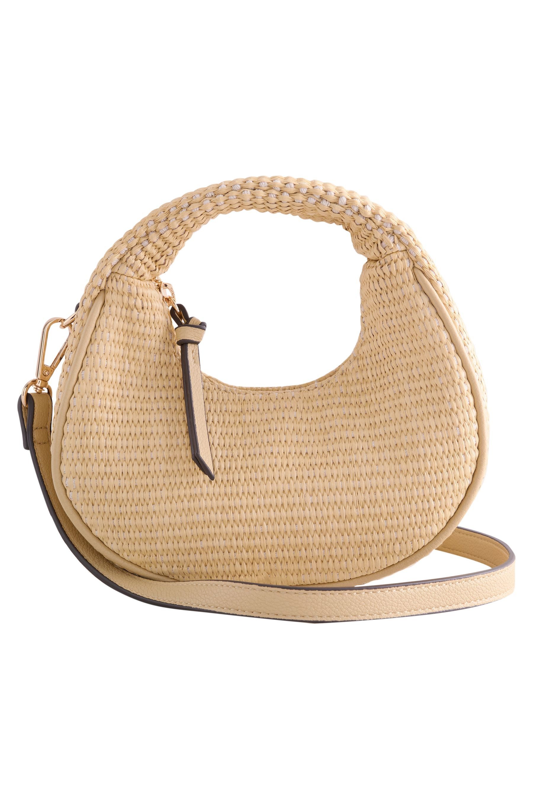 Next Clutch Mini-Handtasche mit Raffiaeffekt (1-tlg)