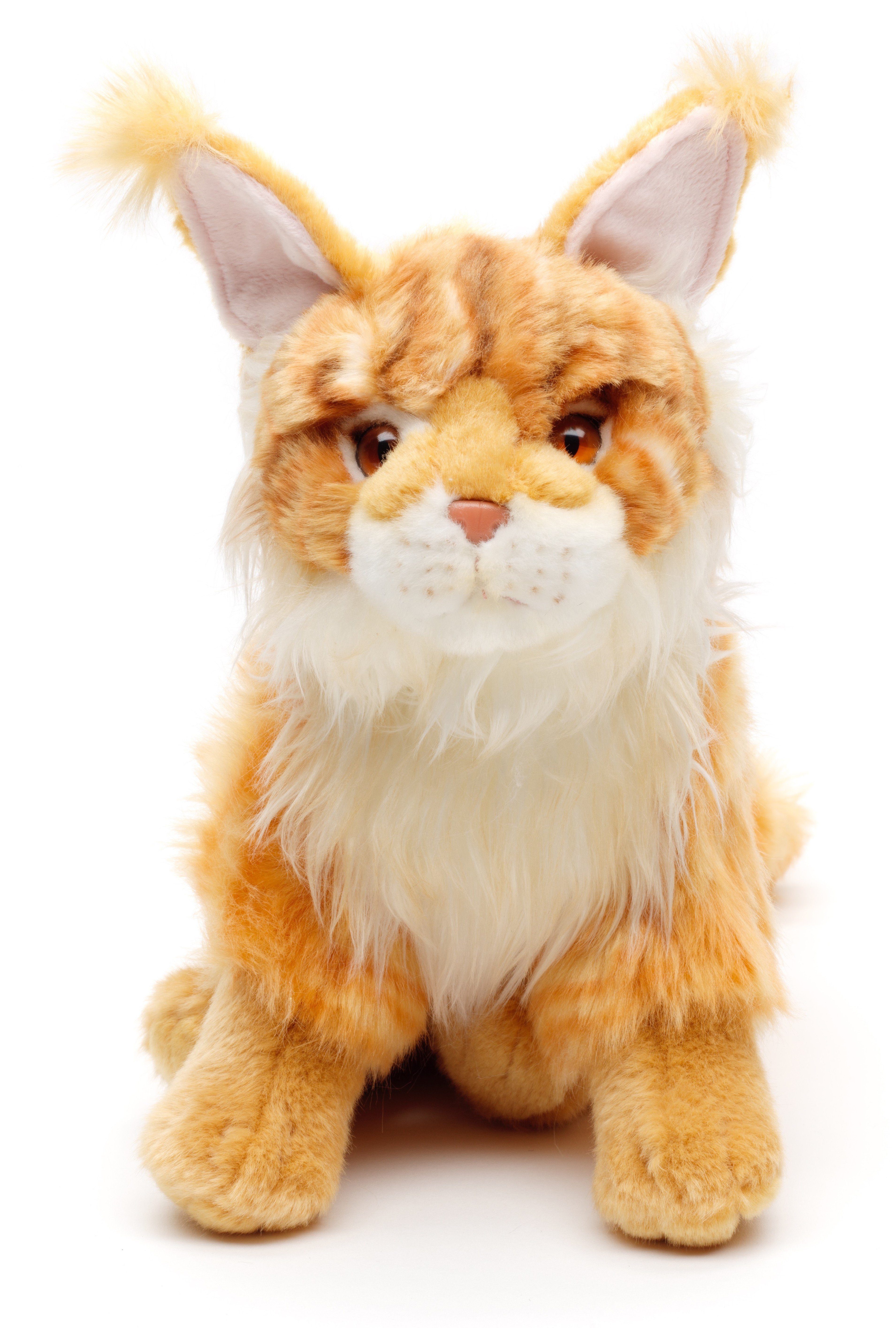 Uni-Toys Kuscheltier Maine-Coon-Katze (grau oder braun) - 27 cm (Höhe) - Plüsch, Plüschtier, zu 100 % recyceltes Füllmaterial