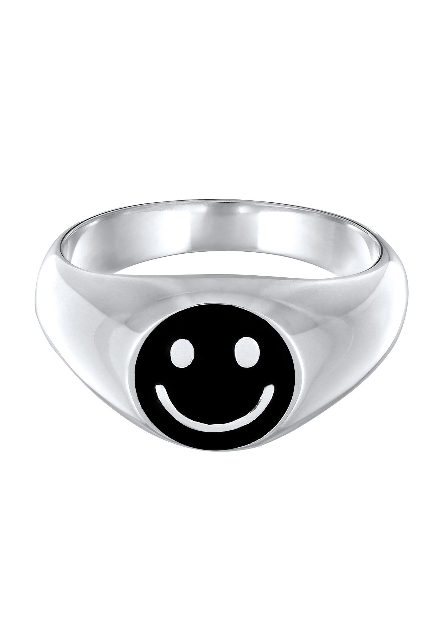 Kuzzoi Siegelring Herren Siegelring Smiling Emaille 925 Silber günstig online kaufen