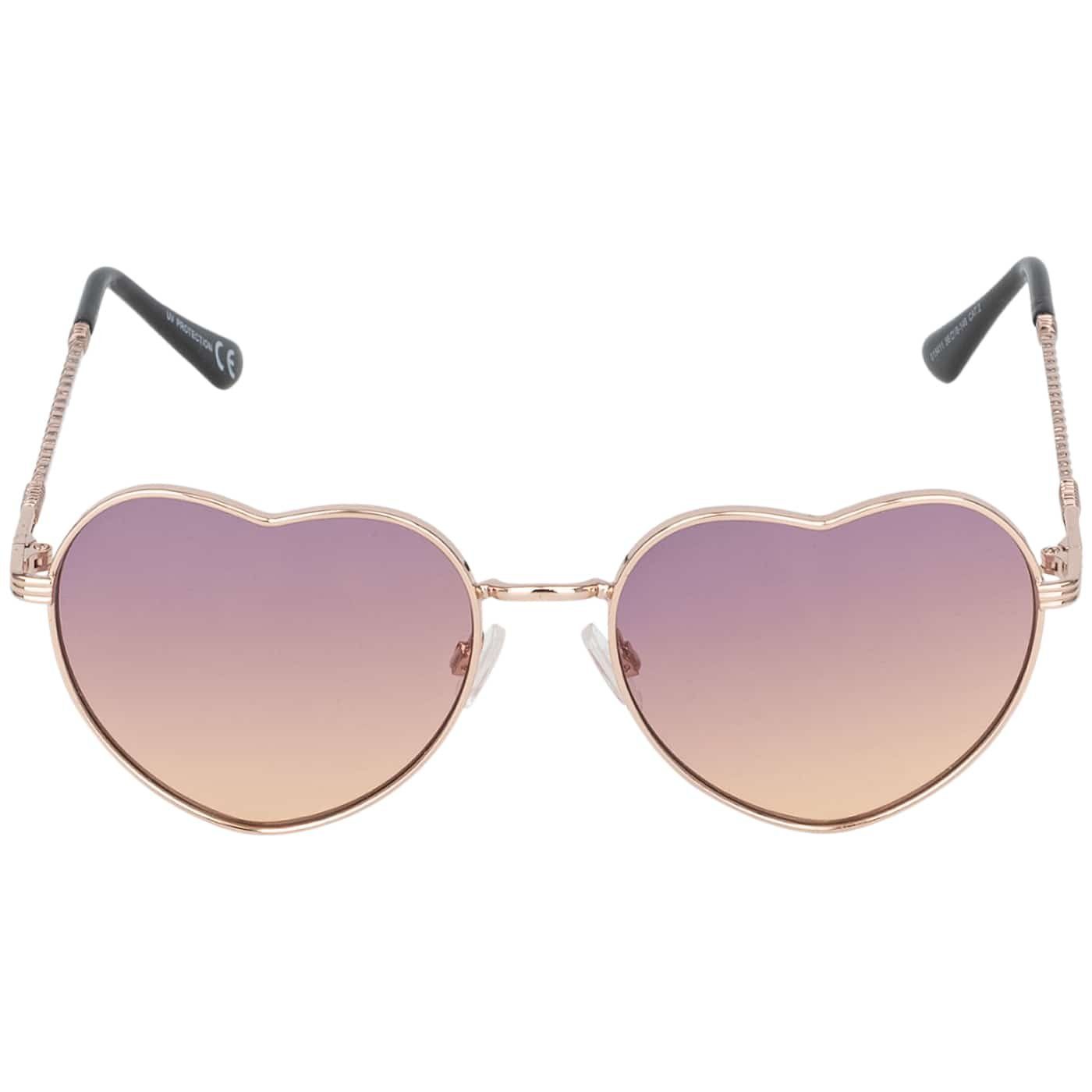 BEZLIT Eyewear Sonnenbrille Herz Form Designer Damen Sonnenbrille (1-St) mit lila-braun, blau-rot, grün-rosa, braun-blau und blau-rosa Linsen