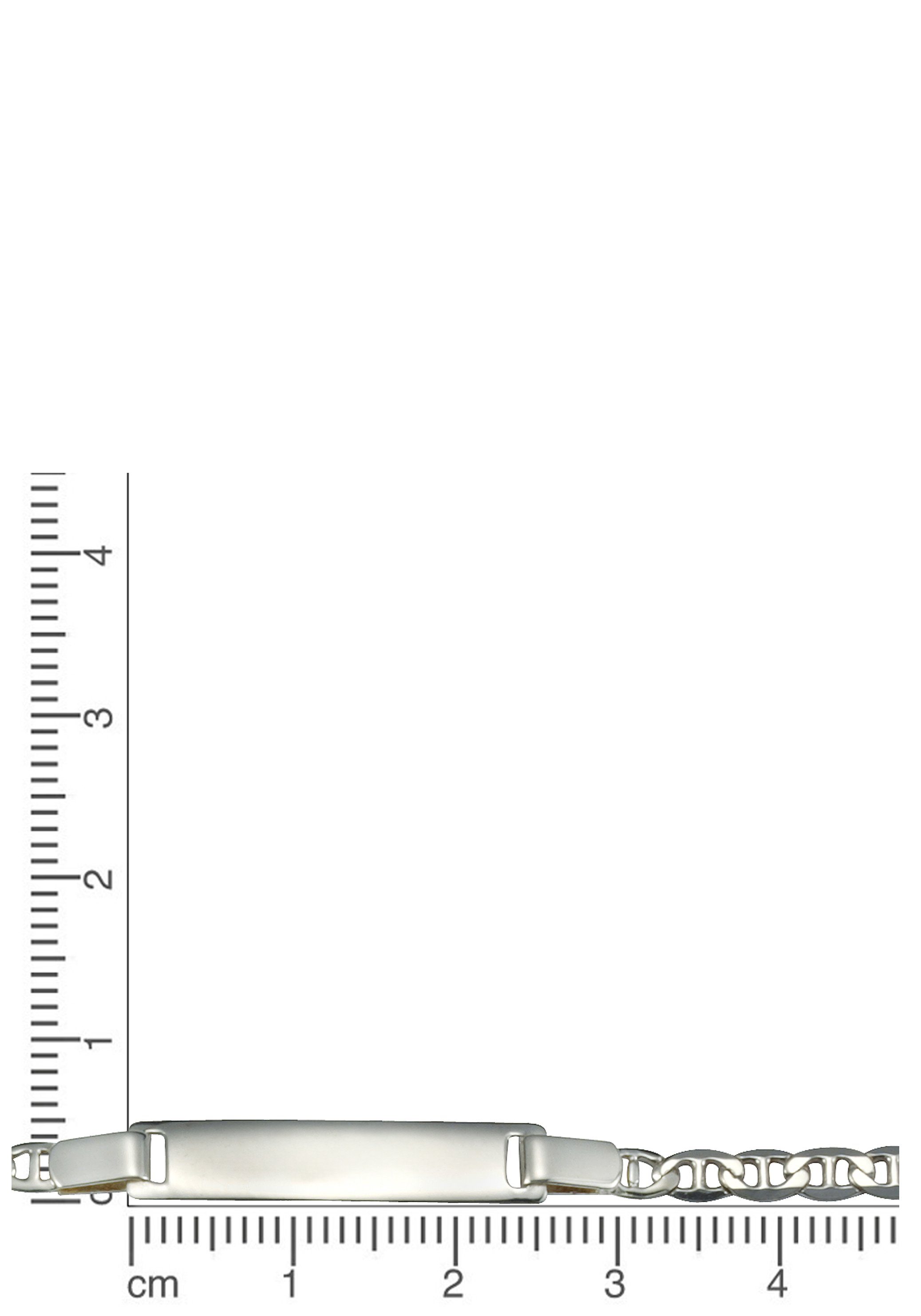 Firetti Armband mit Gravur Armkette Geschenk Schmuck per Stegpanzer, senden, Anlass Geburtstag Silber Mail Taufe Weihnachten GRAVURwunsch ID-Platte 925