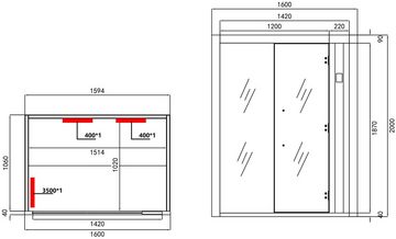 Sanotechnik Infrarotkabine ALASKA, BxTxH: 160 x 110 x 200 cm, & Sauna, 2 in 1