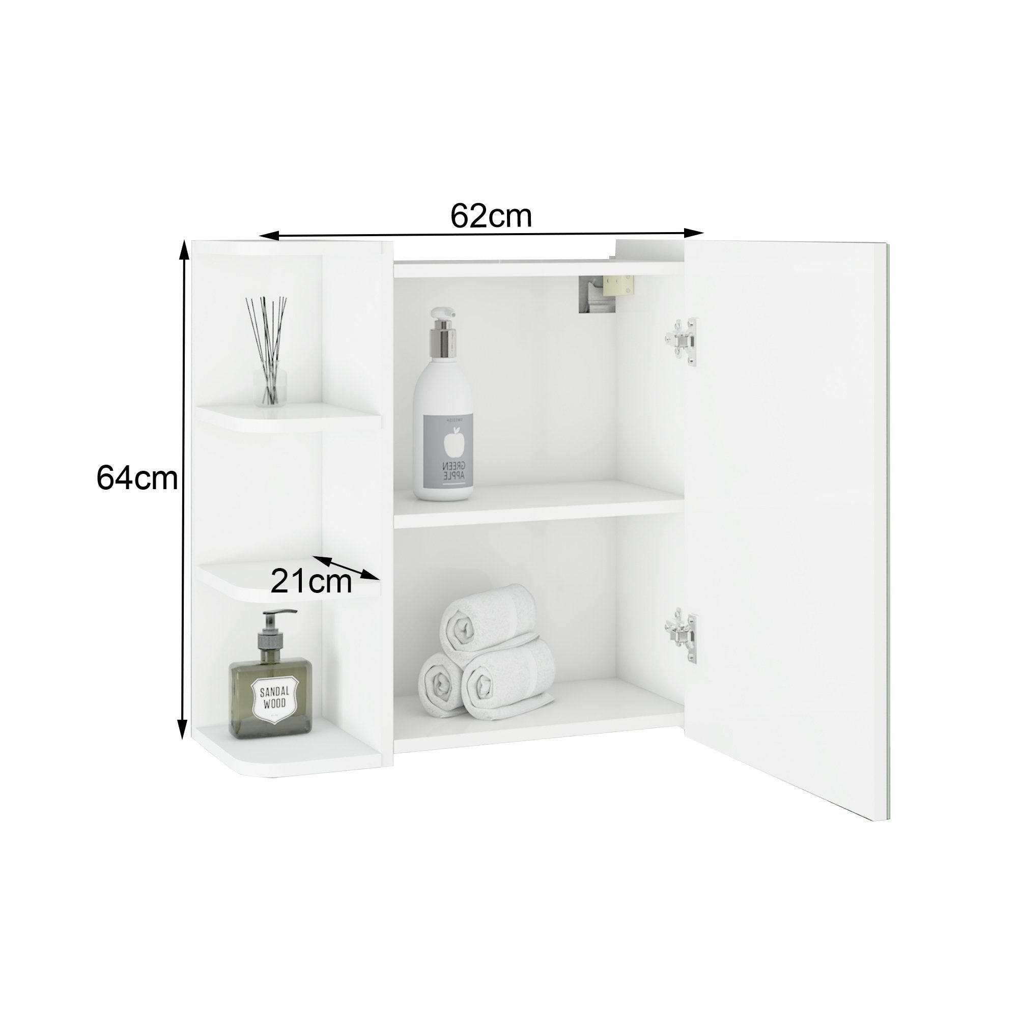 2-St), Badezimmer-Set Set Spiegelschrank Weiß Stauraum (Komplett-Set, Badmöbel-Set Badezimmerschrank, Holz Badezimmermöbel-Set 2-teilig Waschtisch Badmöbel ML-DESIGN Modern