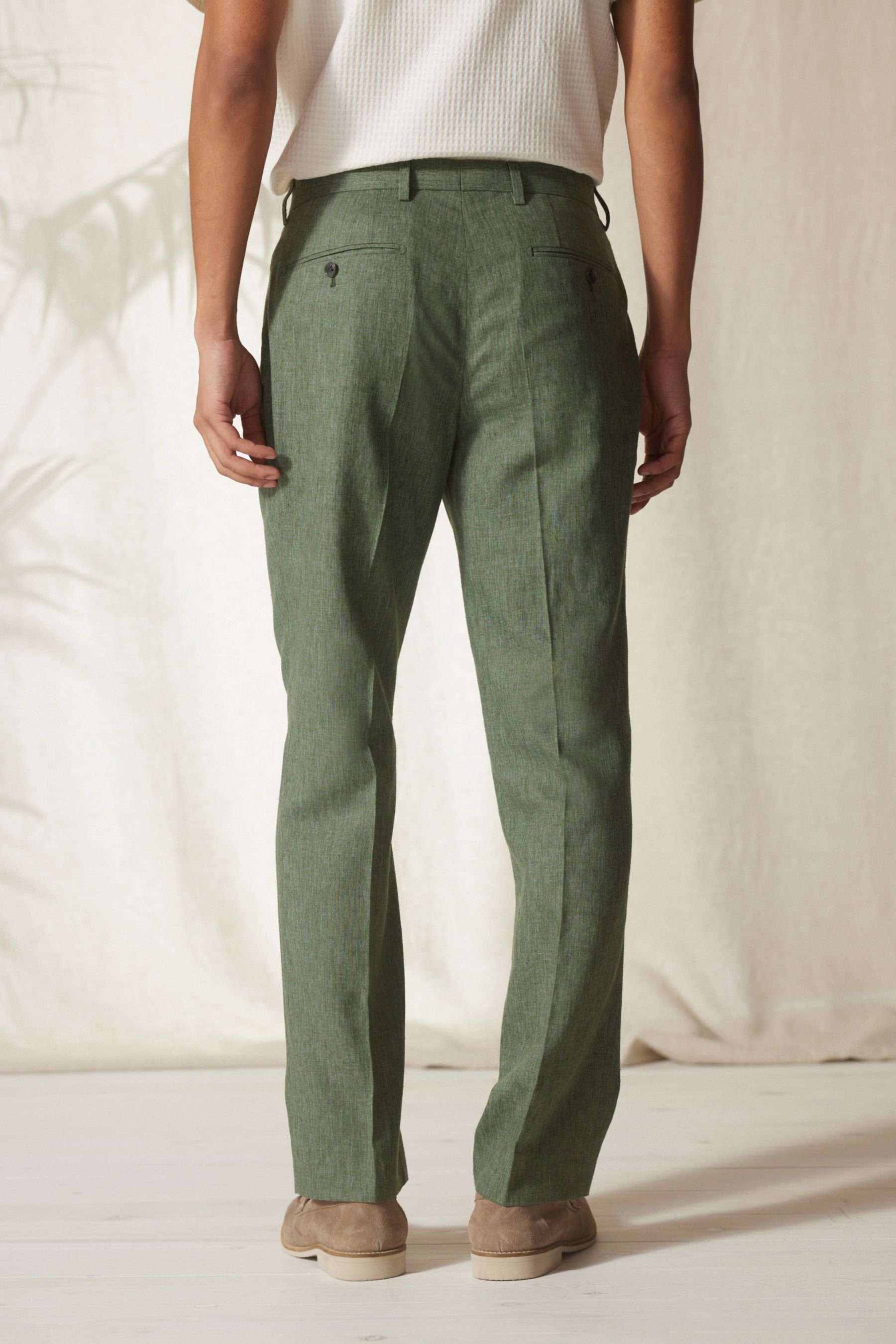 Anzughose Fit Next Hose Leinengemisch: Anzug aus Tailord Green (1-tlg)