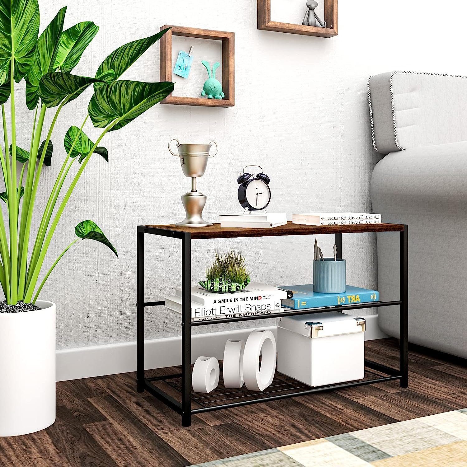 Woltu Schuhregal, 1-tlg., Badregal Schuhablage Organizier mit 2 Ablagen, Ho günstig online kaufen