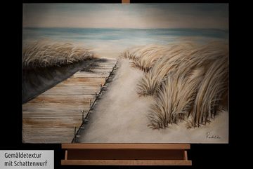 KUNSTLOFT Gemälde October Dunes 90x60 cm, Leinwandbild 100% HANDGEMALT Wandbild Wohnzimmer