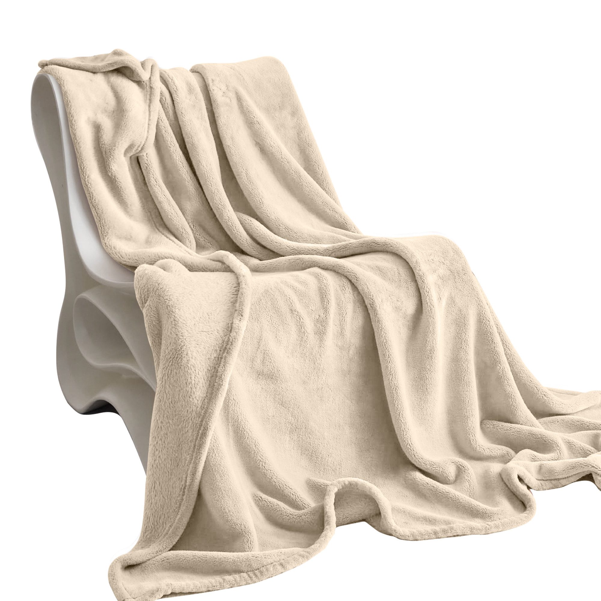 Wohndecke Flauschige Kuscheldecke, Oeko-TEX Zertifiziert, Komfortec, Super Weiche Fleecedecke, Beige. Reduzierter Preis € 15,90. Unverbindliche Preisempfehlung € 19,90, (€ 15,90 pro 1 Stk)