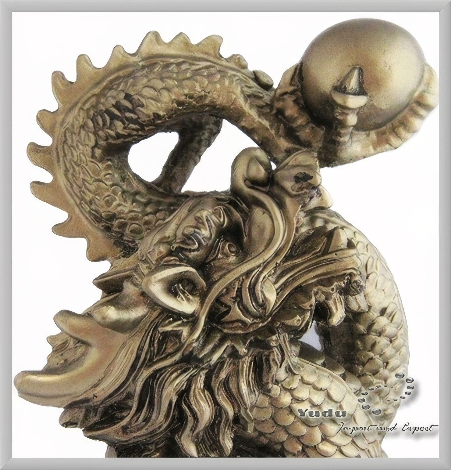 Yudu Dekofigur Feng Shui Drachenfigur Goldener Drache Glücksbringer Dekoration