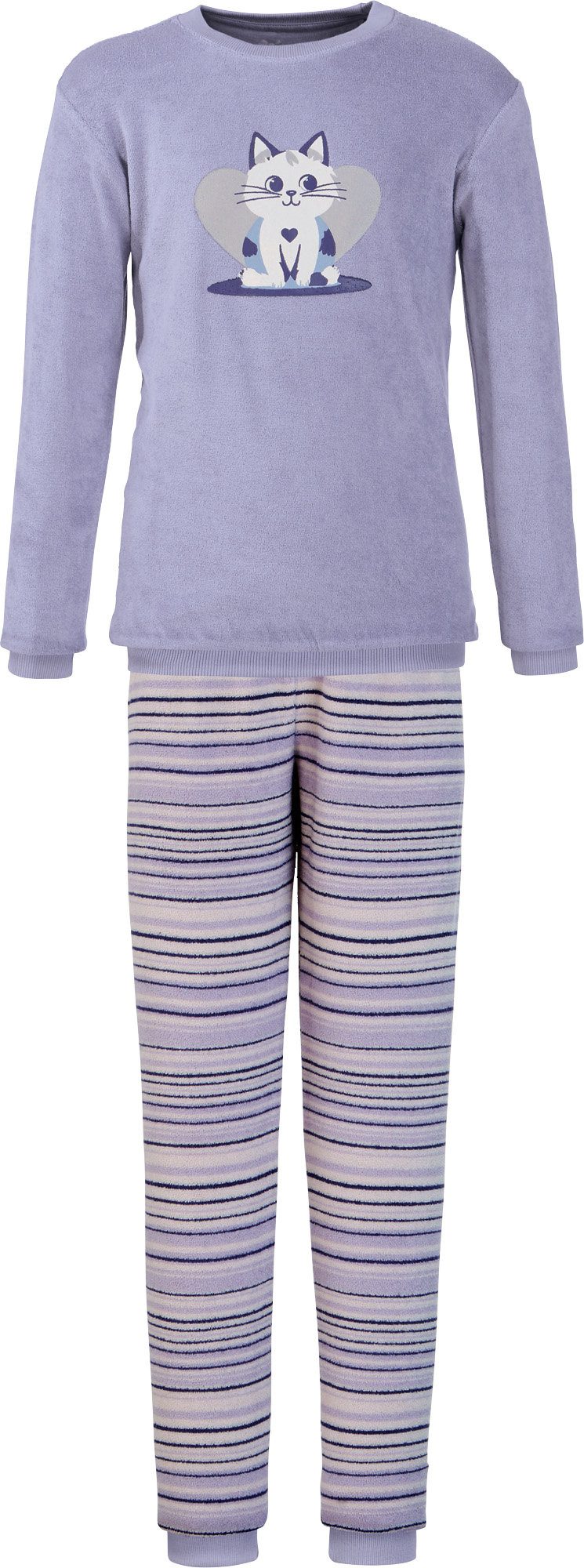 Erwin Müller Pyjama Kinder-Schlafanzug Frottee Streifen