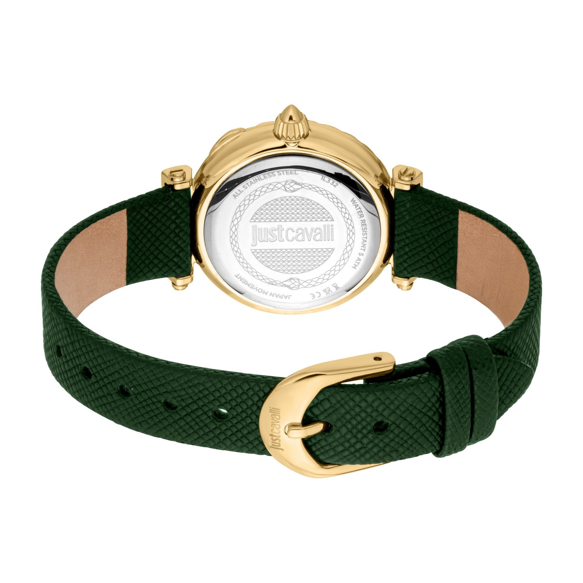 Just Cavalli Time Quarzuhr Mistero JC1L332L0325, Armbanduhr, Damenuhr, Lederarmband, analog, Kristallsteine