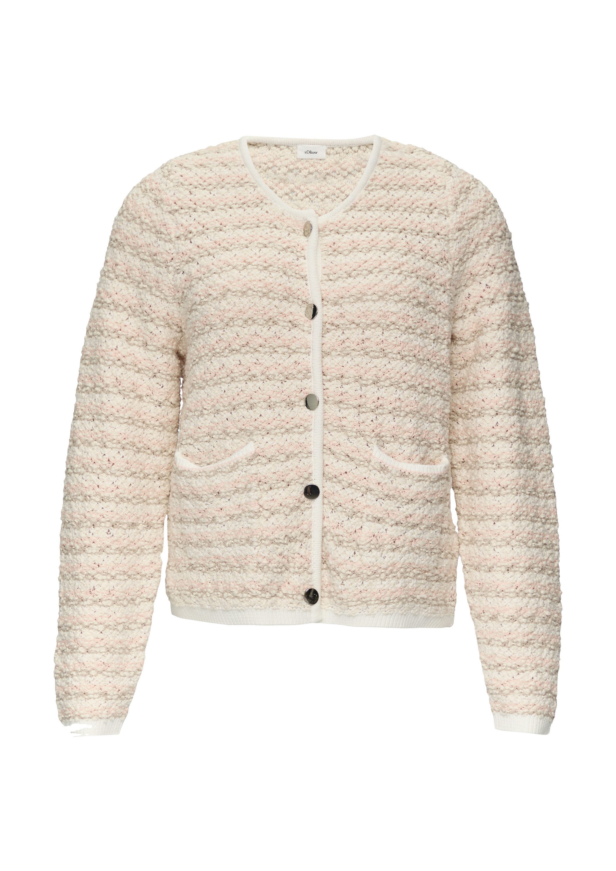 s.Oliver Cardigan Strickjacke Cardigan in Boucléoptik