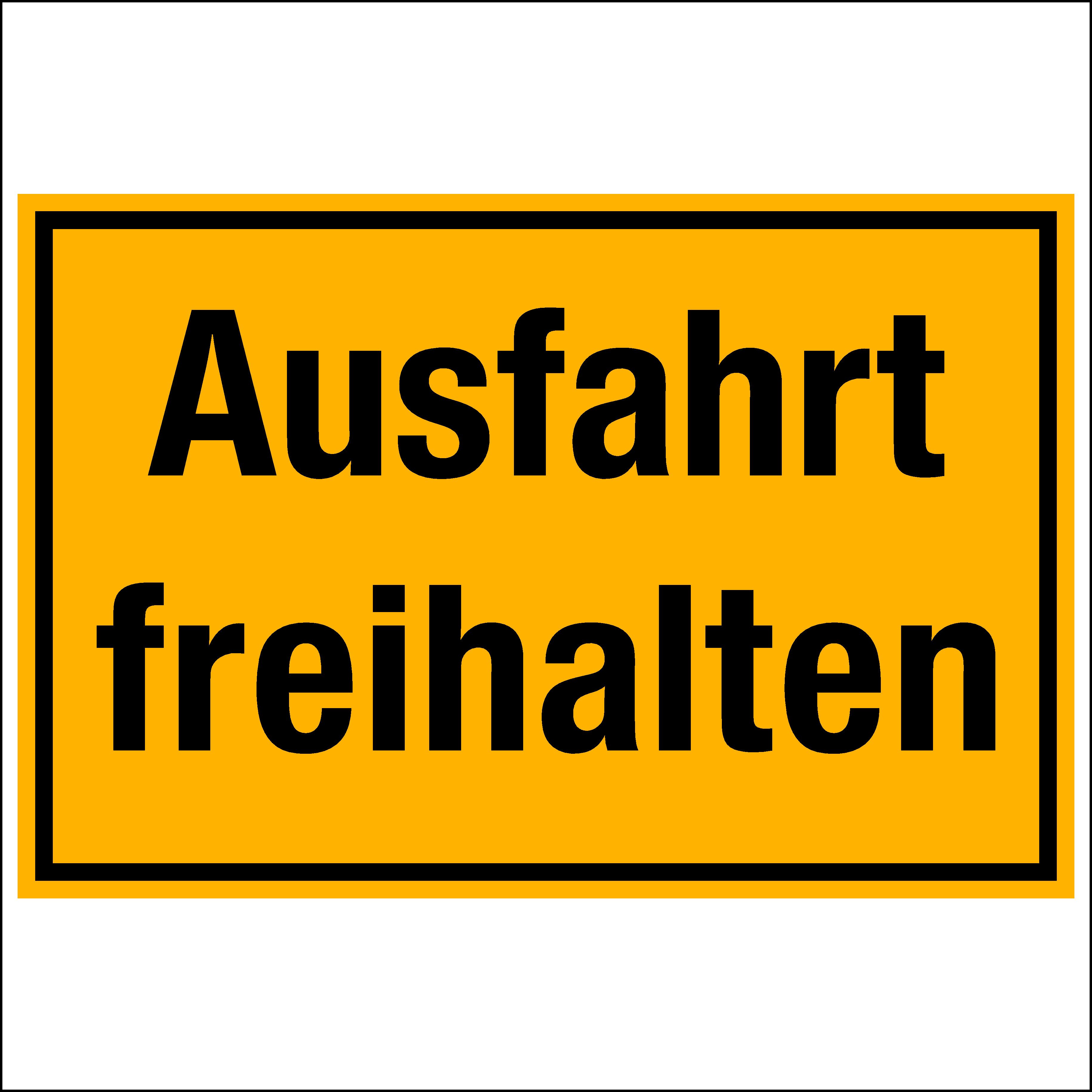 Wichelhaus Hinweisschild Ausfahrt freihalten 20x30 cm - selbstklebendes Kunststoffschild