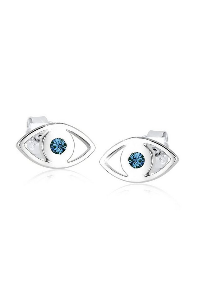 Elli Paar Ohrstecker Evil Eye Schutzsymbol Kristalle Silber, Evil Eye