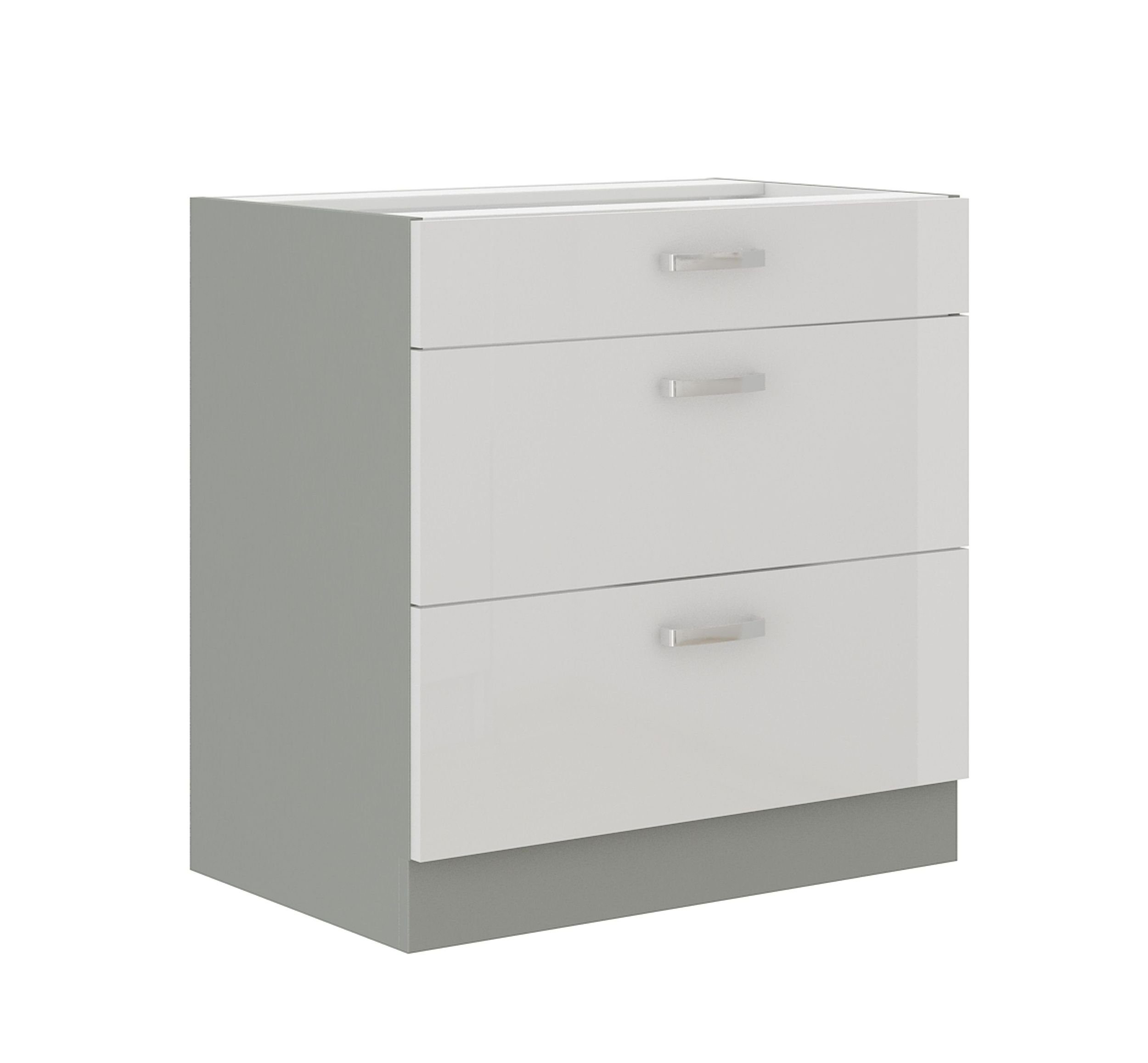 Küchen-Preisbombe Auszugsunterschrank 80 cm Küche Bianca günstig online kaufen