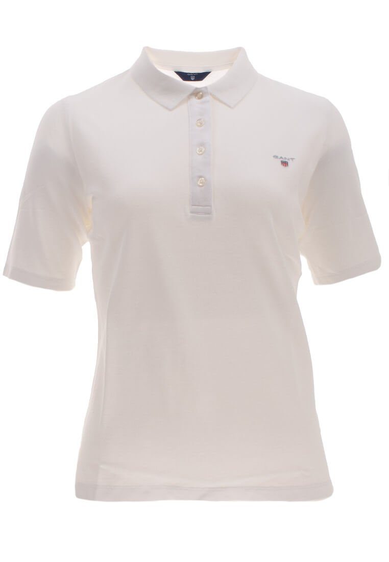 Gant Poloshirt 402210 Damen Poloshirt aus Unifarben Baumwolle Pique Weiß(110) The Original