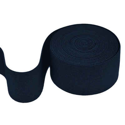 maDDma Gummiband 5m Gummiband 50 mm Gummilitze elastisches Band Bekleidungsgummi, dunkelblau