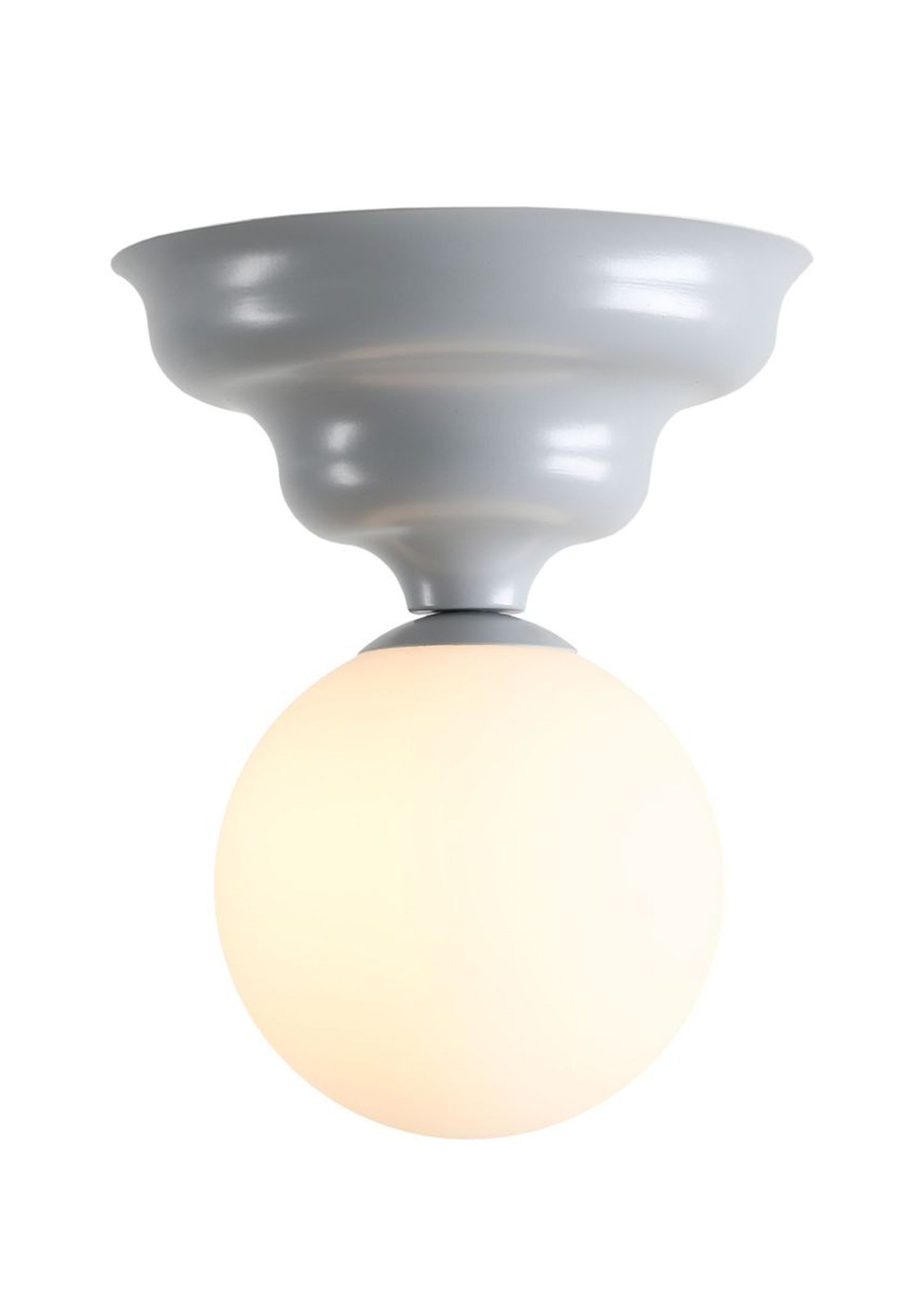 Licht-Erlebnisse Deckenleuchte NAREN, Metall Glas G9 rund D: 17 cm Blaugrau Weiß Kugelschirm Modern
