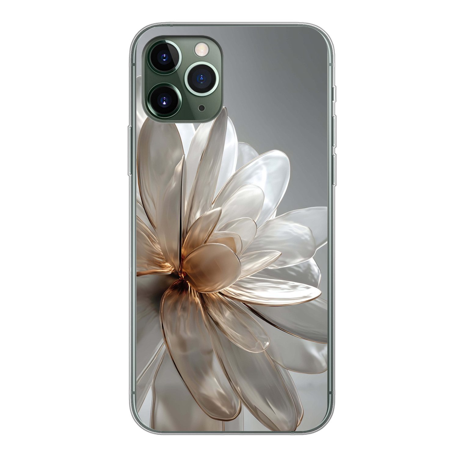 MuchoWow Handyhülle für Apple iPhone 11 Pro Blume - Weiß - Neutral, Smartphone-Bumper, Print, Handy Schutzhülle Dünn